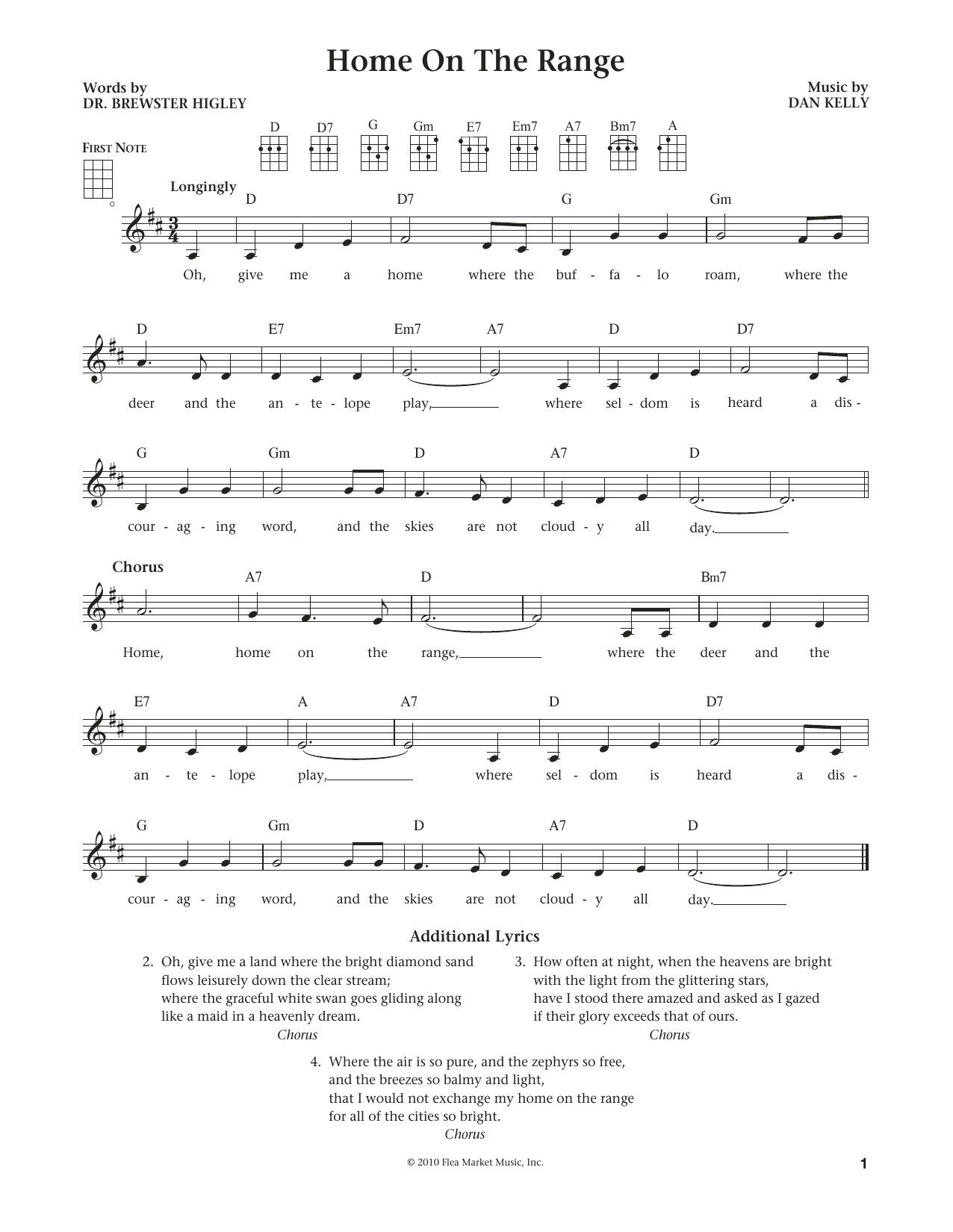 Download Dan Kelly Home On The Range Sheet Music and learn how to play Ukulele PDF digital score in minutes