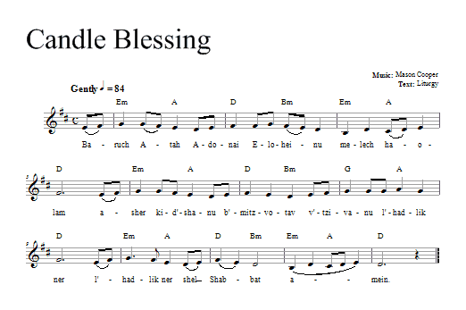 Download Dan Nichols Candle Blessing Sheet Music and learn how to play Melody Line, Lyrics & Chords PDF digital score in minutes