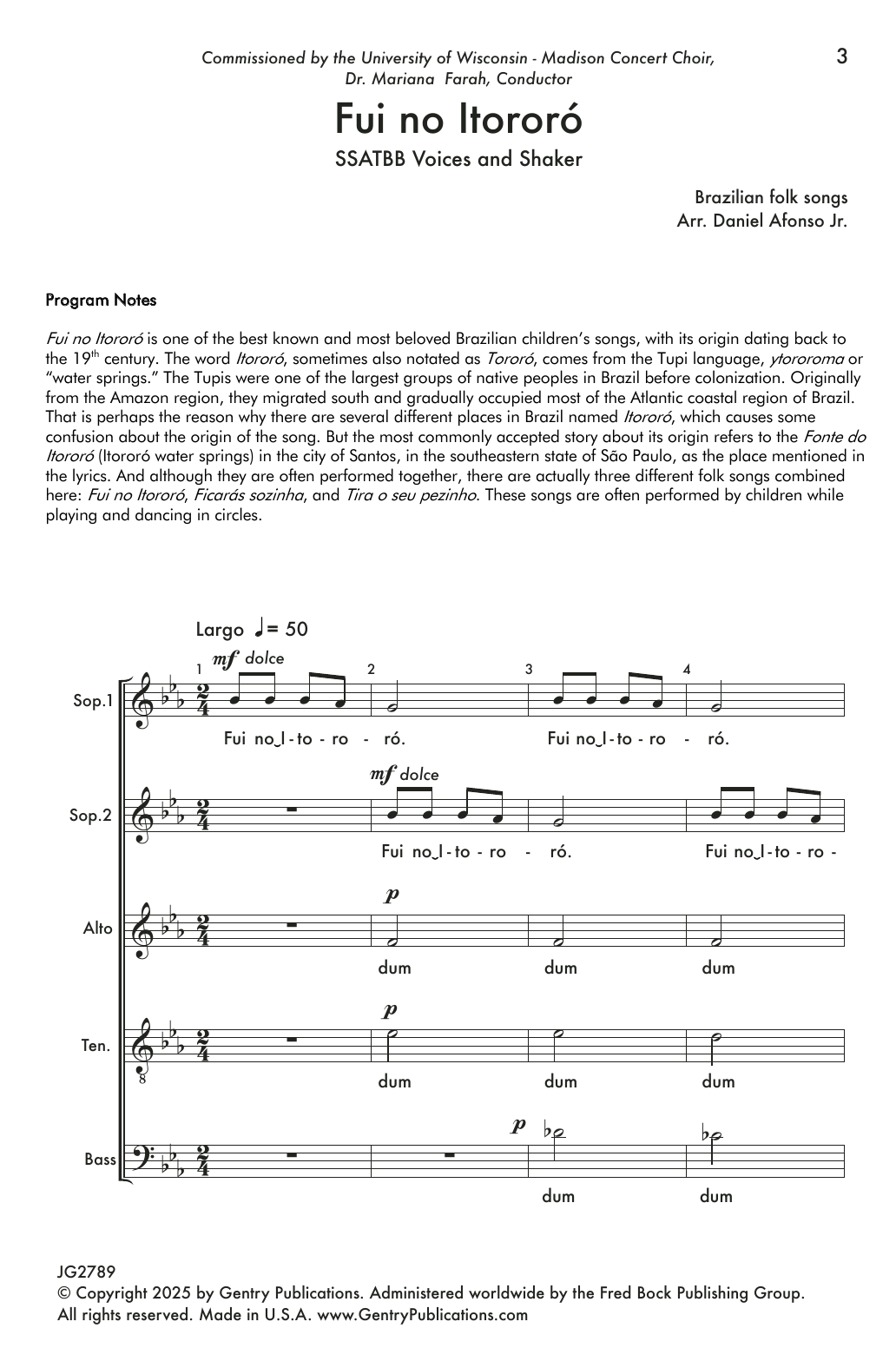 Download Daniel Afonso Jr. Fui no itororo Sheet Music and learn how to play Choir PDF digital score in minutes