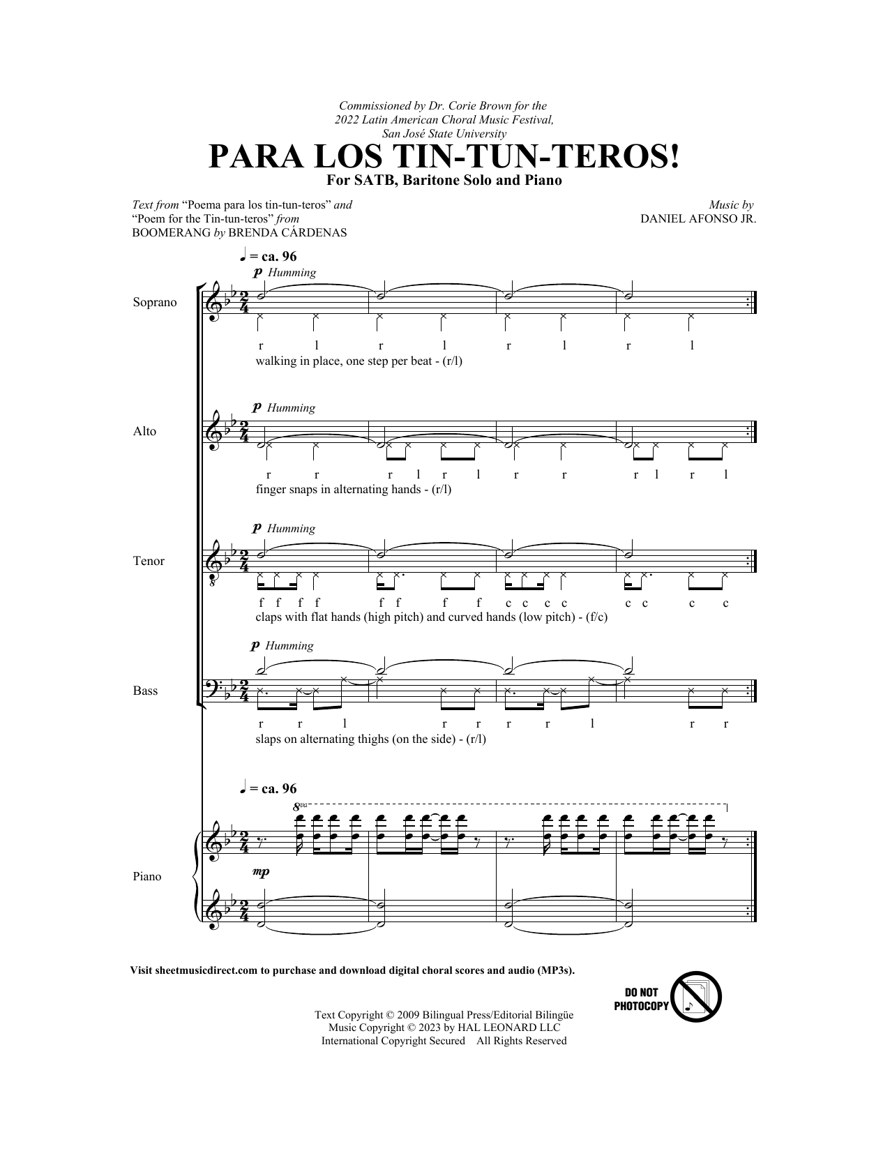 Download Daniel Afonso Para los tin-tun-teros! Sheet Music and learn how to play SATB Choir PDF digital score in minutes