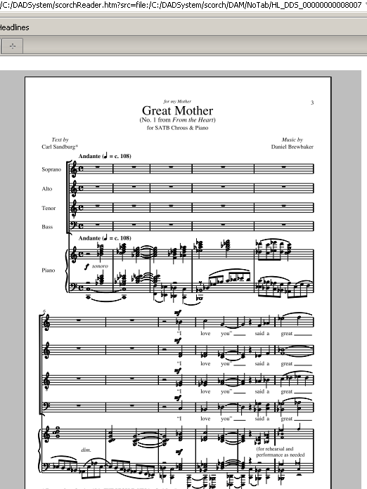 Download Daniel Brewbaker Great Mother Sheet Music and learn how to play SATB PDF digital score in minutes