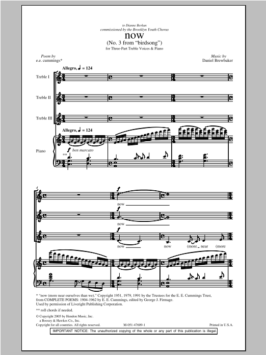 Download Daniel Brewbaker Now Sheet Music and learn how to play 2-Part Choir PDF digital score in minutes