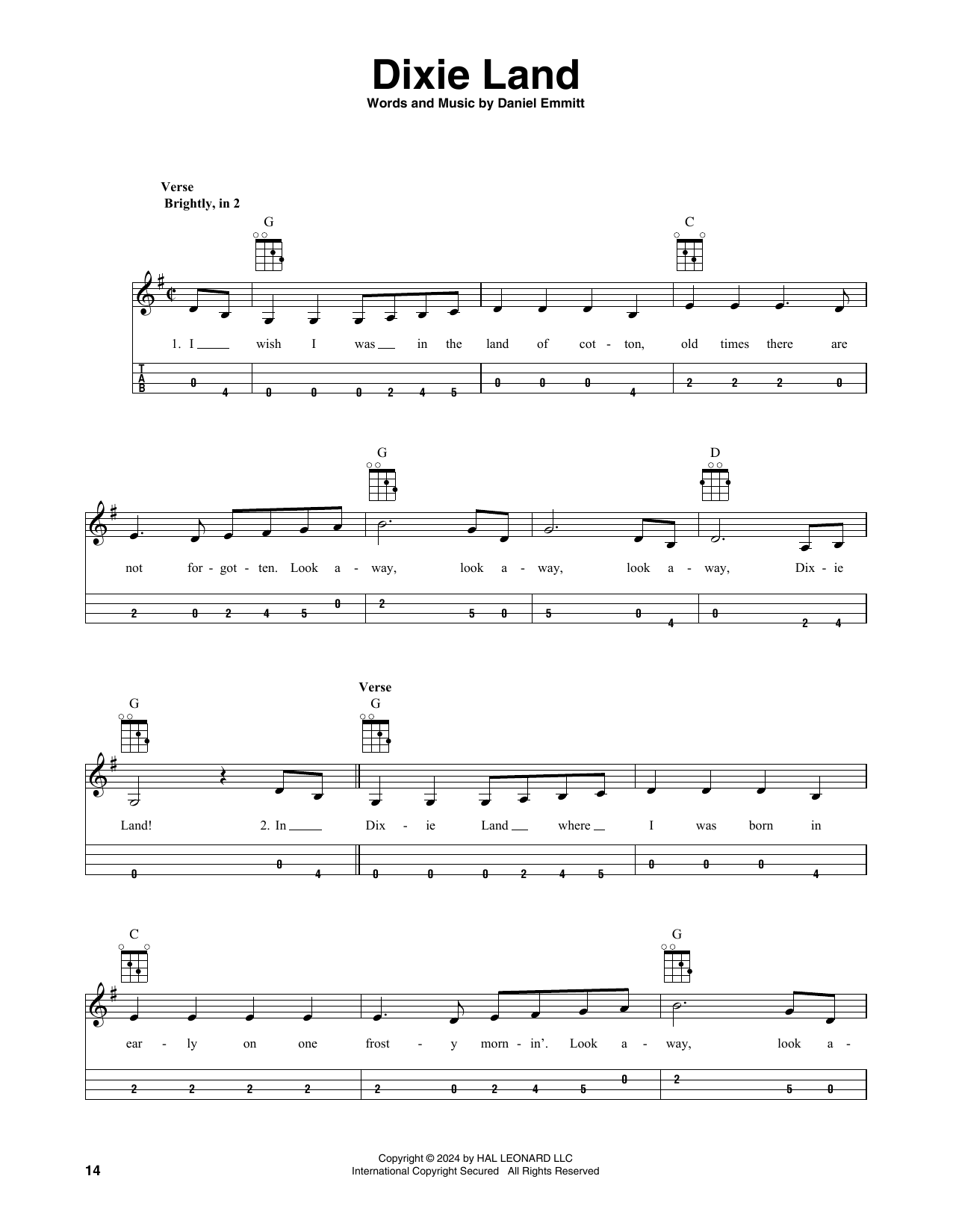 Download Daniel Emmitt Dixie Land Sheet Music and learn how to play Mandolin PDF digital score in minutes