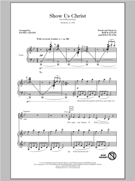 Download Daniel Grassi Show Us Christ Sheet Music and learn how to play SATB PDF digital score in minutes