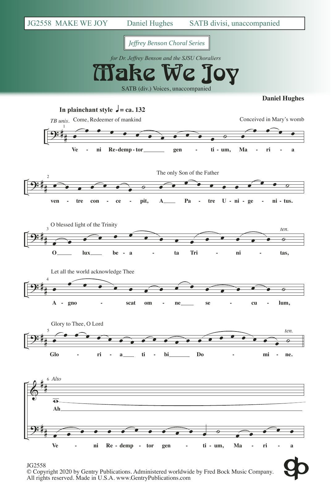 Download Daniel Hughes Make We Joy Sheet Music and learn how to play SATB Choir PDF digital score in minutes