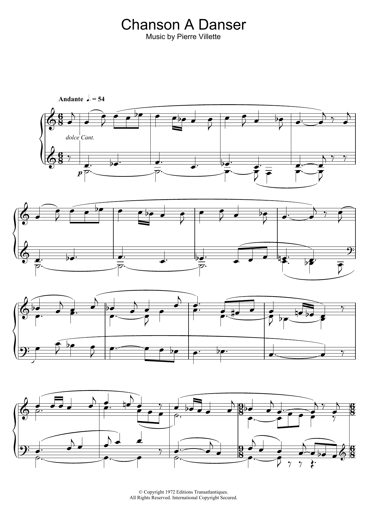 Download Daniel-Lesur Chanson A Danser Sheet Music and learn how to play Piano PDF digital score in minutes