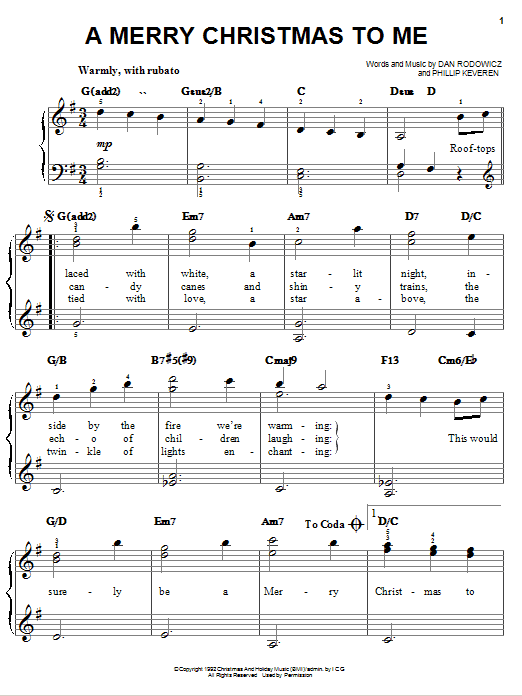 Download Daniel Martin Rodowicz A Merry Christmas To Me Sheet Music and learn how to play Easy Piano PDF digital score in minutes