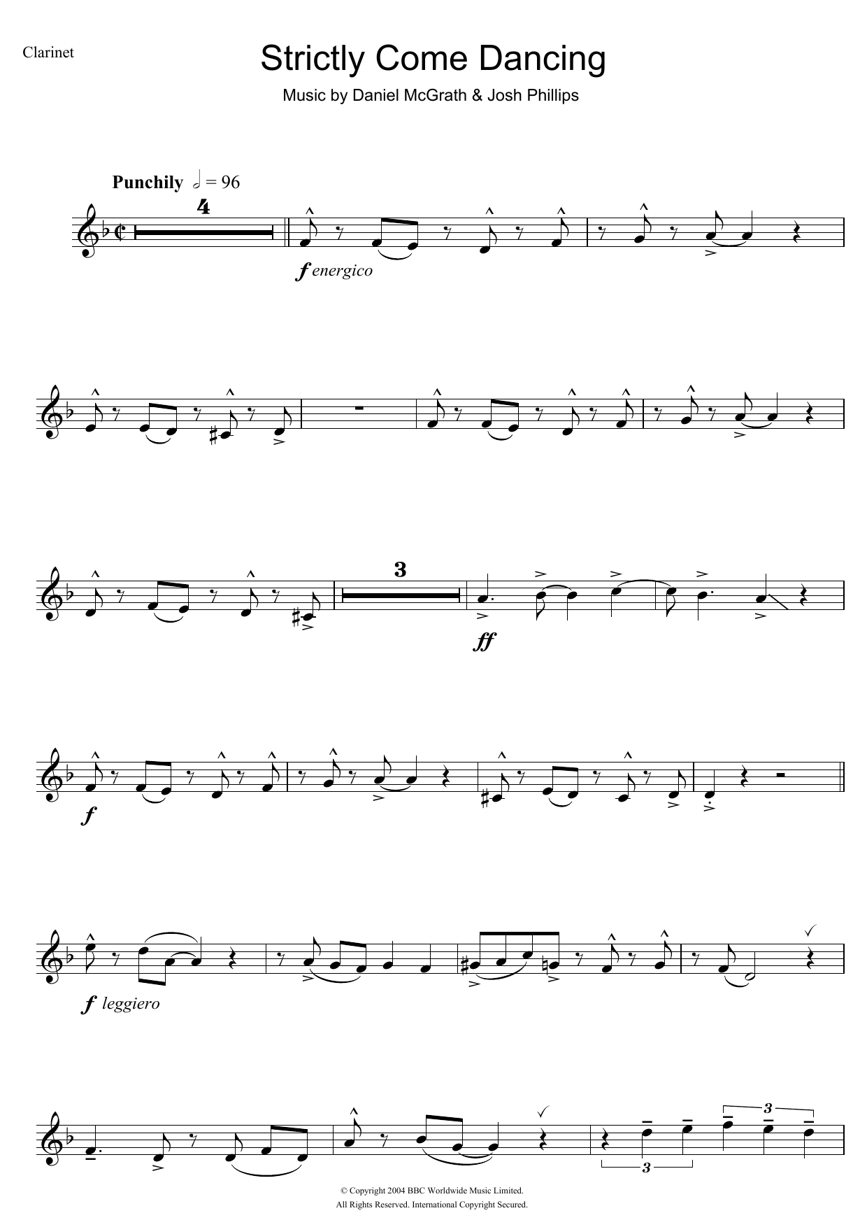 Download Daniel McGrath Strictly Come Dancing Sheet Music and learn how to play Alto Saxophone PDF digital score in minutes