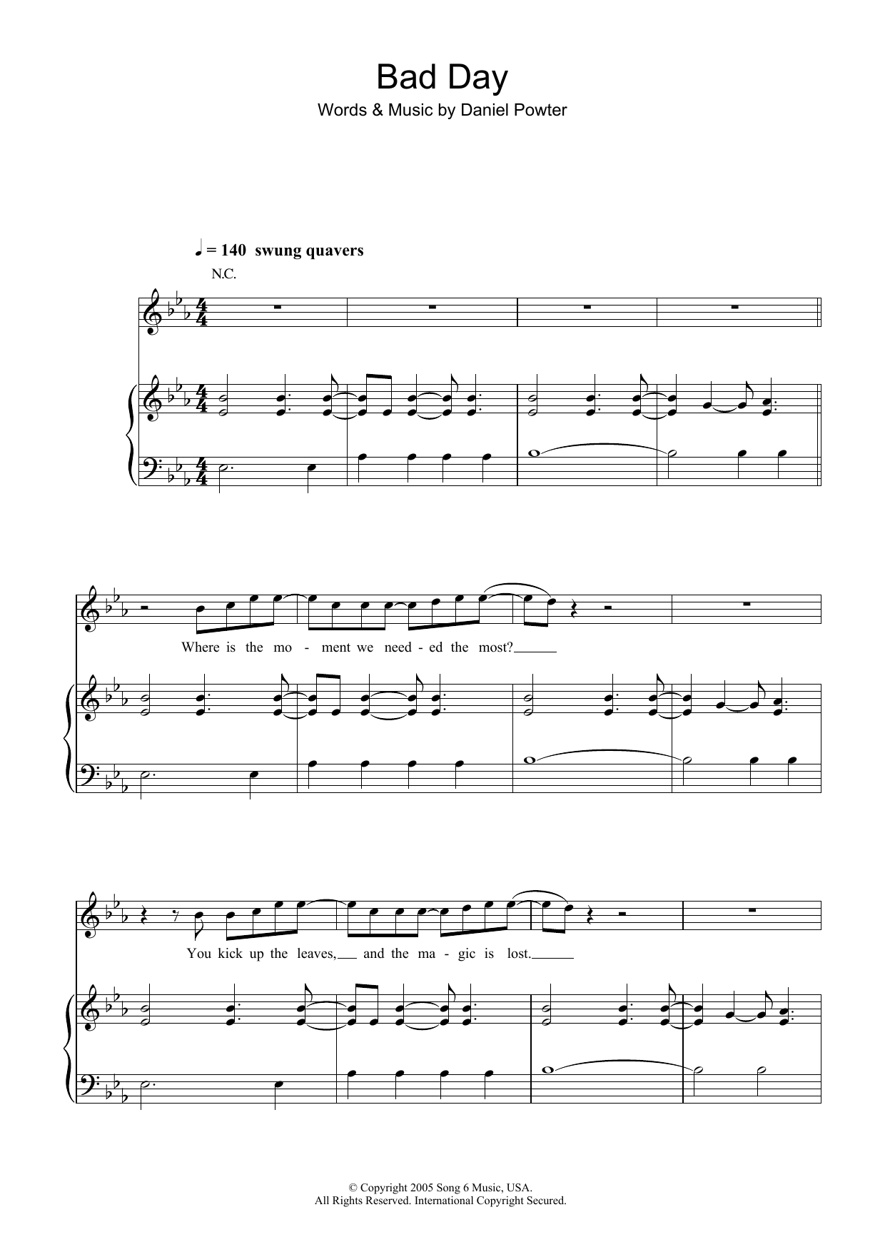 Download Daniel Powter Bad Day Sheet Music and learn how to play Cello PDF digital score in minutes