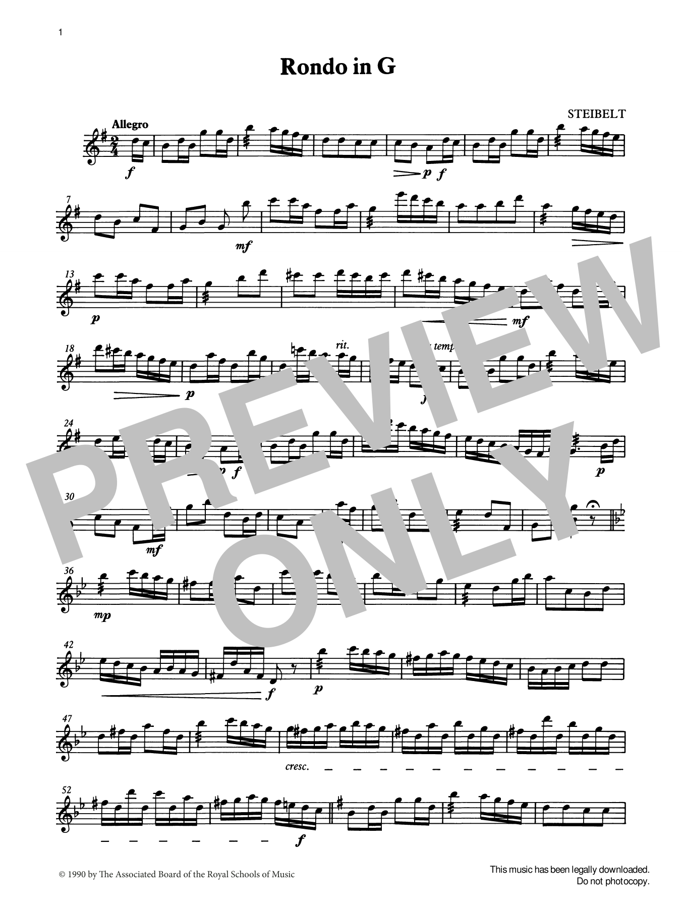 Download Daniel Steibelt Rondo in G from Graded Music for Tuned Percussion, Book III Sheet Music and learn how to play Percussion Solo PDF digital score in minutes