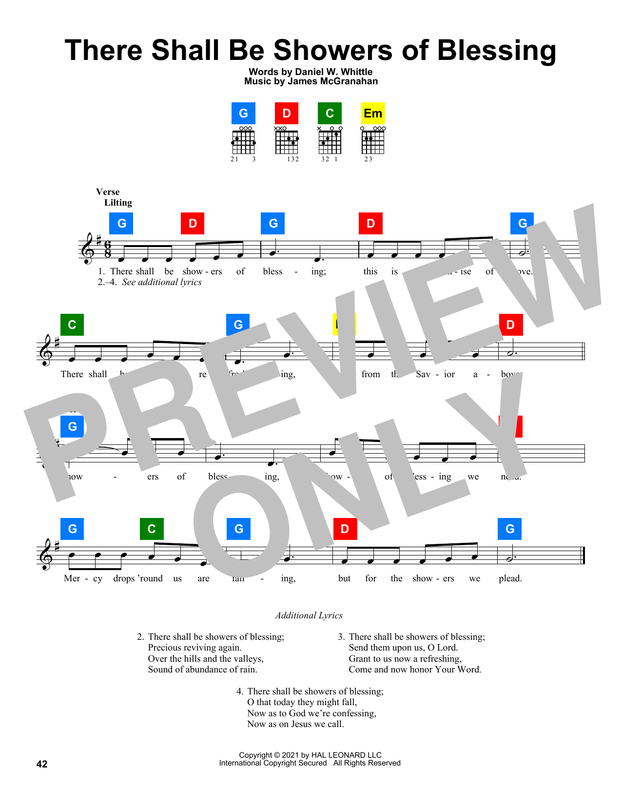 Download Daniel W. Whittle There Shall Be Showers Of Blessing Sheet Music and learn how to play ChordBuddy PDF digital score in minutes