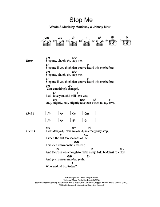 Download Daniel Merriweather Stop Me If You Think You've Heard This One Before Sheet Music and learn how to play Lyrics & Chords PDF digital score in minutes