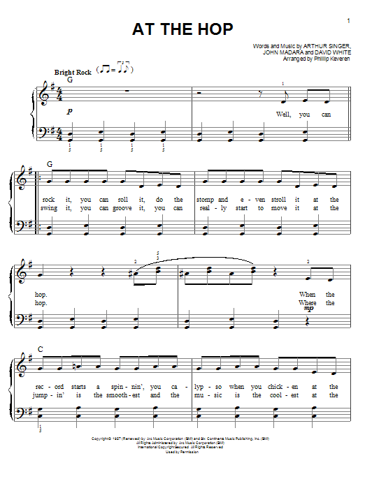 Download Danny & The Juniors At The Hop Sheet Music and learn how to play Easy Piano PDF digital score in minutes