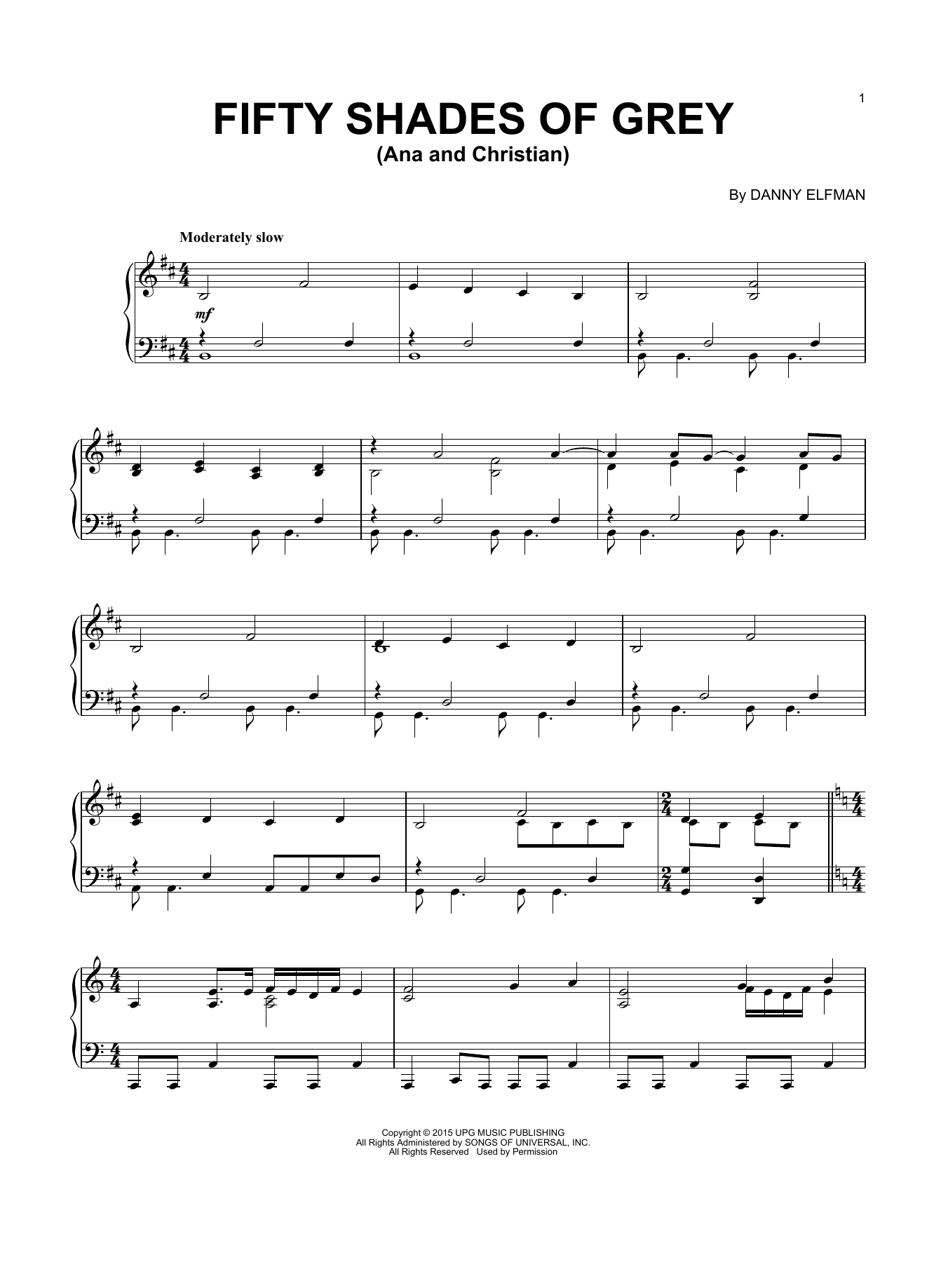 Download Danny Elfman Ana And Christian Sheet Music and learn how to play Piano Solo PDF digital score in minutes