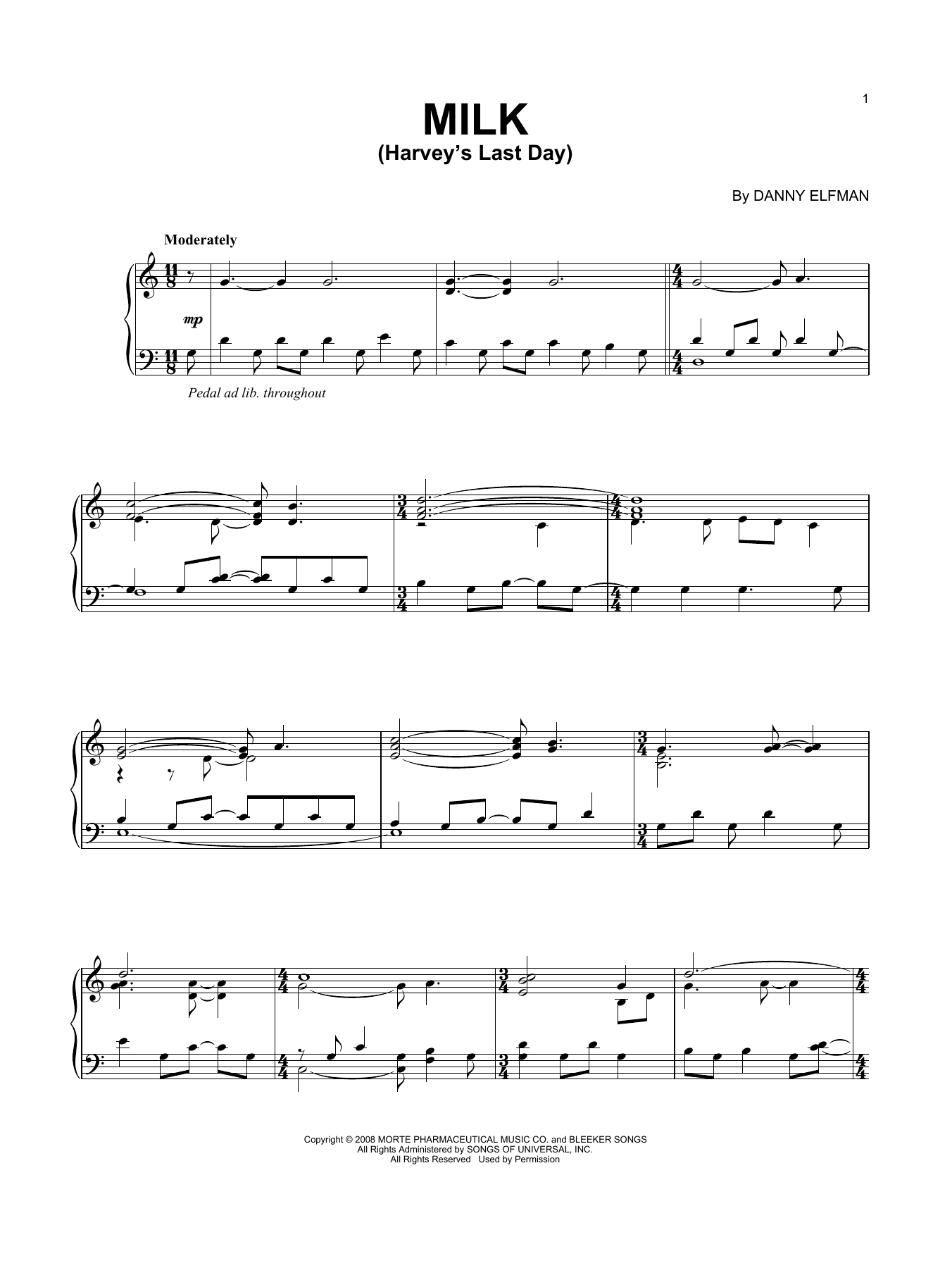 Download Danny Elfman Harvey's Last Day Sheet Music and learn how to play Piano Solo PDF digital score in minutes
