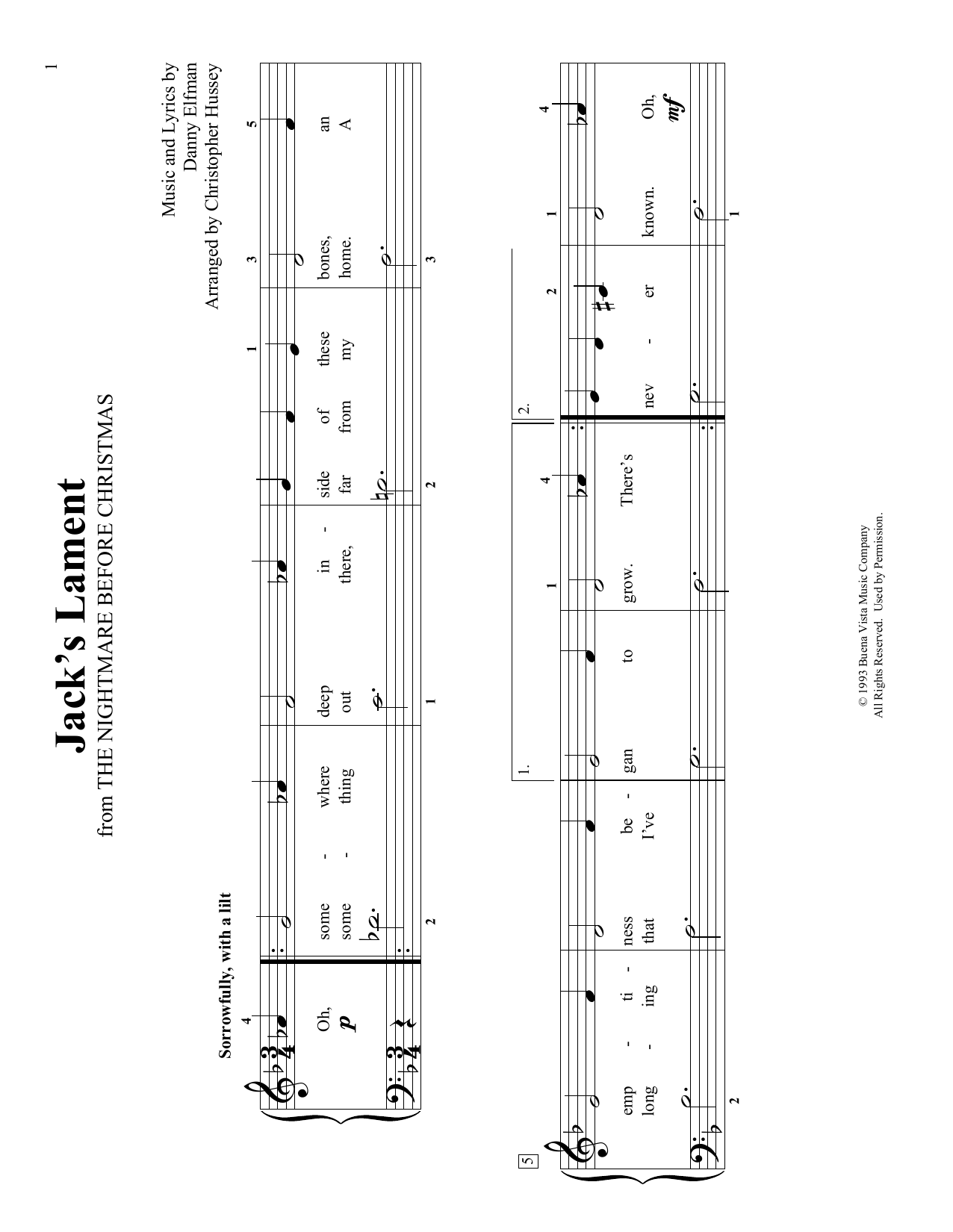 Download Danny Elfman Jack's Lament (arr. Christopher Hussey) Sheet Music and learn how to play Educational Piano PDF digital score in minutes