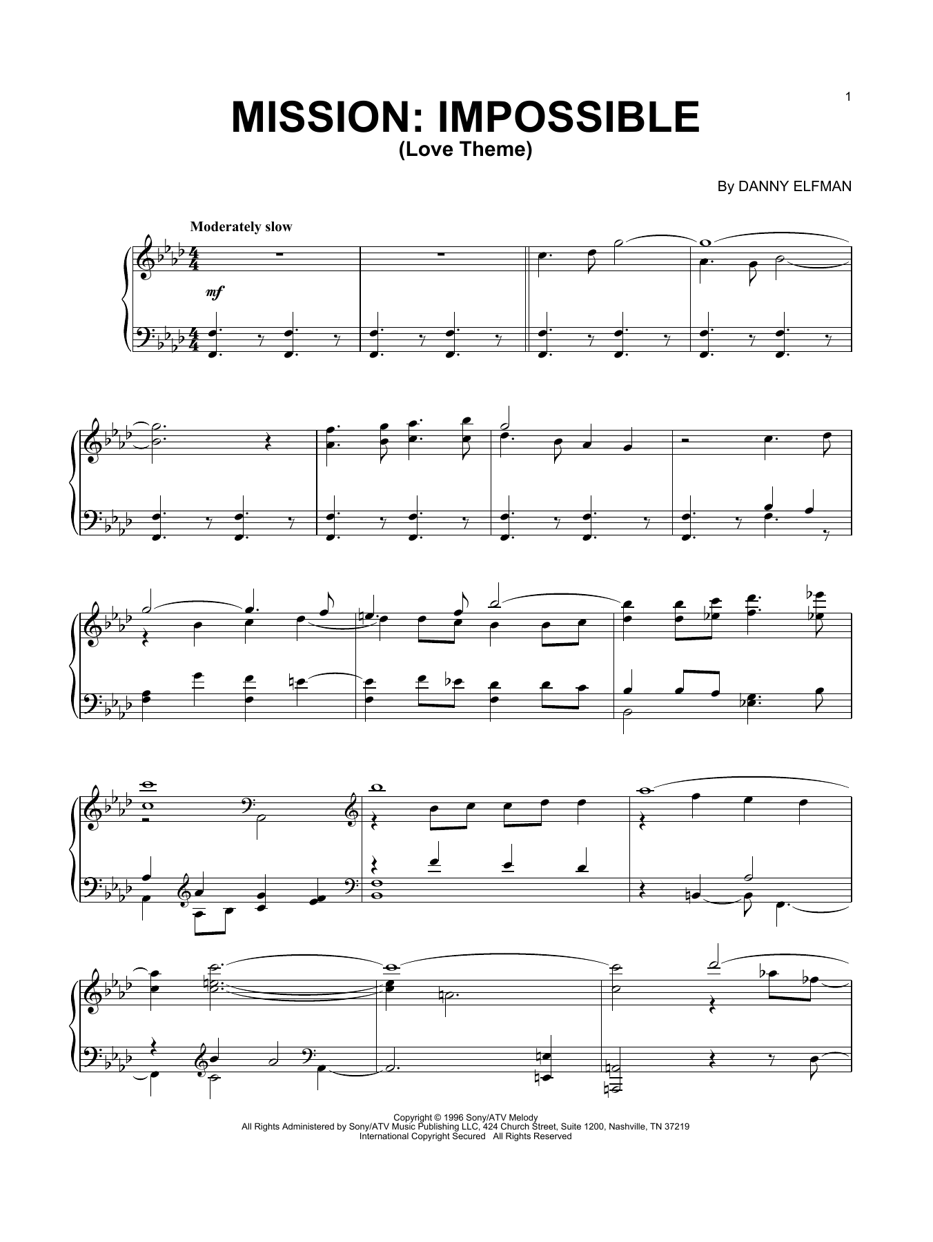 Download Danny Elfman Love Theme Sheet Music and learn how to play Piano Solo PDF digital score in minutes