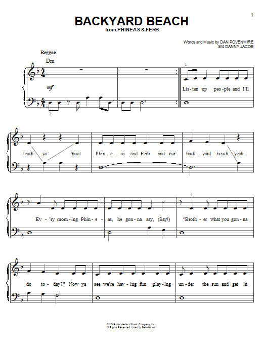 Download Danny Jacob Backyard Beach Sheet Music and learn how to play Easy Piano PDF digital score in minutes