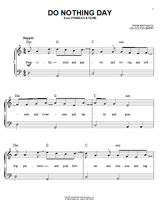 Download Danny Jacob Do Nothing Day Sheet Music and learn how to play Easy Piano PDF digital score in minutes