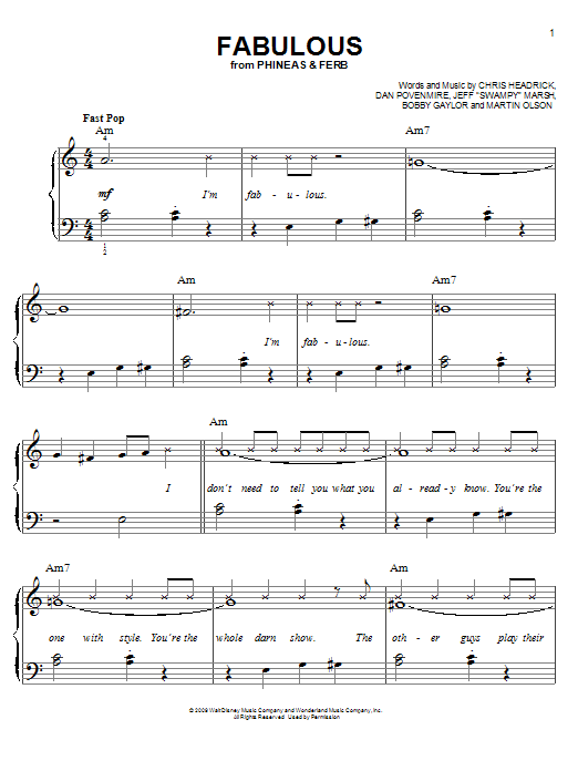 Download Danny Jacob Fabulous Sheet Music and learn how to play Easy Piano PDF digital score in minutes