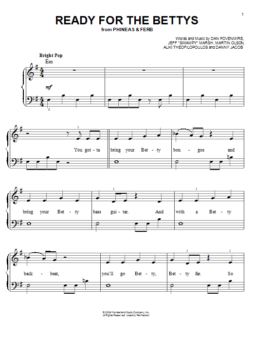 Download Danny Jacob Ready For The Bettys Sheet Music and learn how to play Easy Piano PDF digital score in minutes