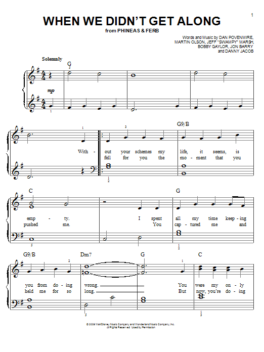 Download Danny Jacob When We Didn't Get Along Sheet Music and learn how to play Easy Piano PDF digital score in minutes