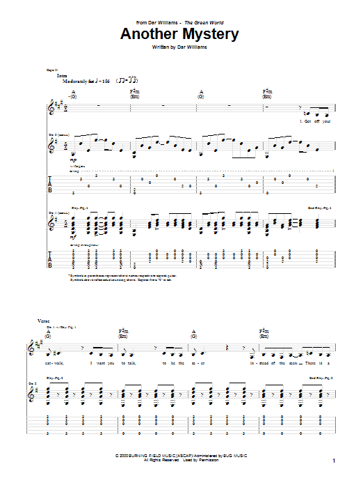 Download Dar Williams Another Mystery Sheet Music and learn how to play Guitar Tab PDF digital score in minutes