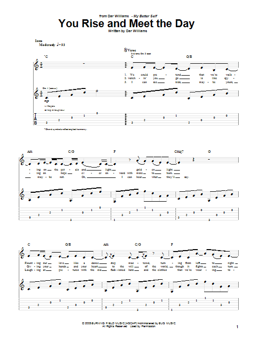 Download Dar Williams You Rise And Meet The Day Sheet Music and learn how to play Guitar Tab PDF digital score in minutes