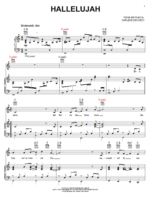Download Darlene Zschech Hallelujah Sheet Music and learn how to play Piano, Vocal & Guitar (Right-Hand Melody) PDF digital score in minutes