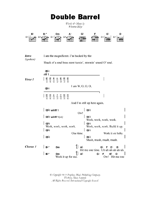 Download Dave & Ansell Collins Double Barrel Sheet Music and learn how to play Lyrics & Chords PDF digital score in minutes