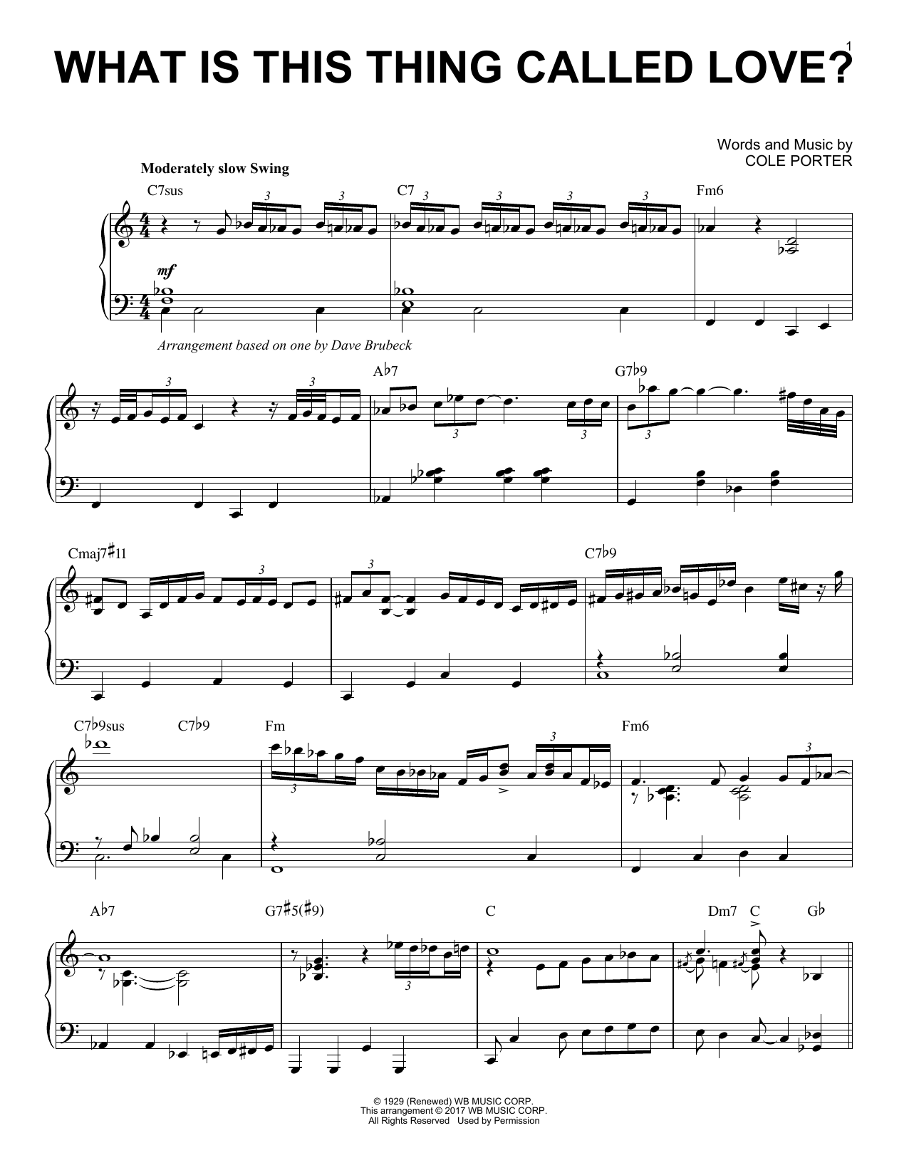 Download Dave Brubeck What Is This Thing Called Love? Sheet Music and learn how to play Piano PDF digital score in minutes
