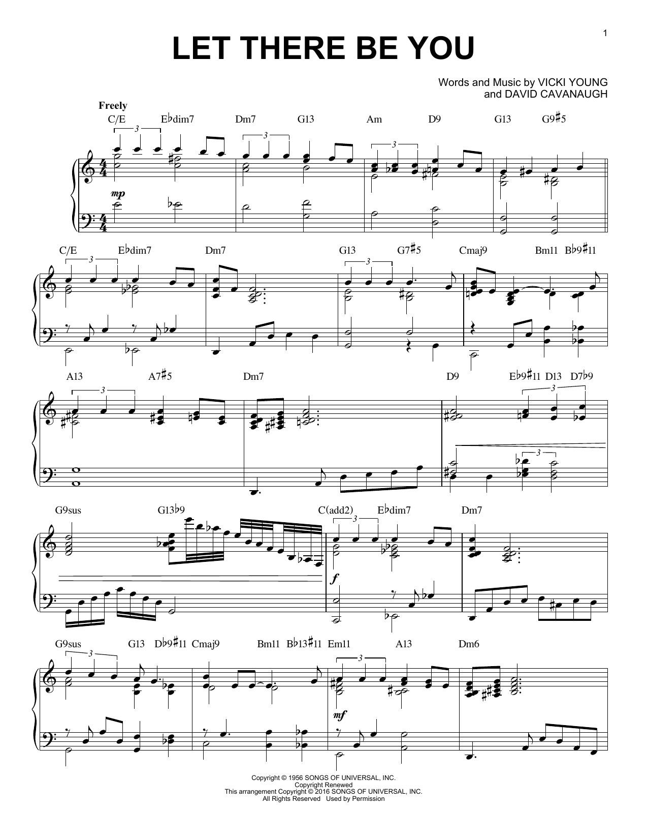 Download Dave Cavanaugh Let There Be You Sheet Music and learn how to play Piano PDF digital score in minutes