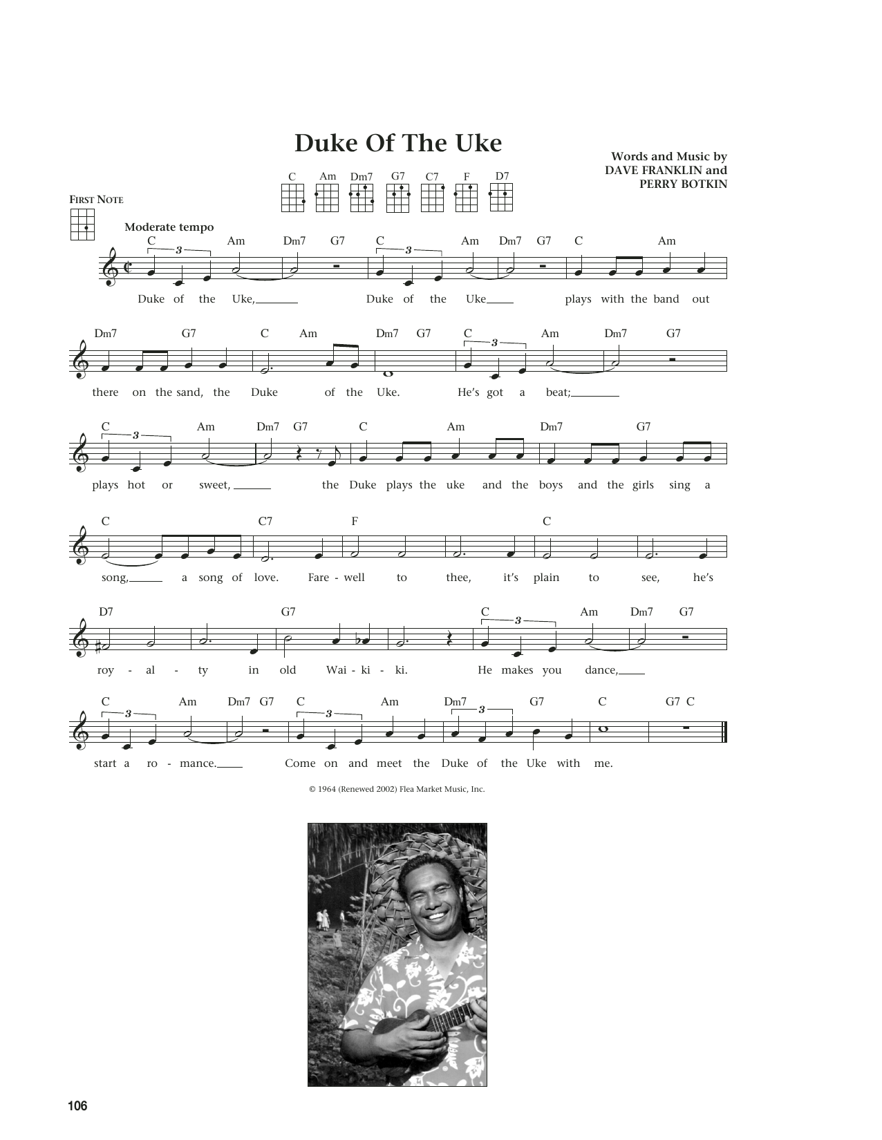 Download Dave Franklin and Perry Botkin Duke Of The Uke (from The Daily Ukulele) (arr. Liz and Jim Beloff) Sheet Music and learn how to play Ukulele PDF digital score in minutes