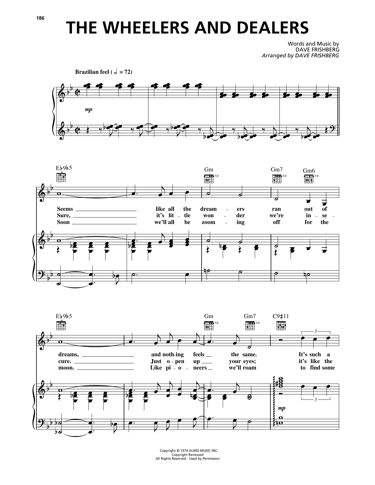 Download Dave Frishberg The Wheelers and Dealers Sheet Music and learn how to play Piano, Vocal & Guitar Chords (Right-Hand Melody) PDF digital score in minutes