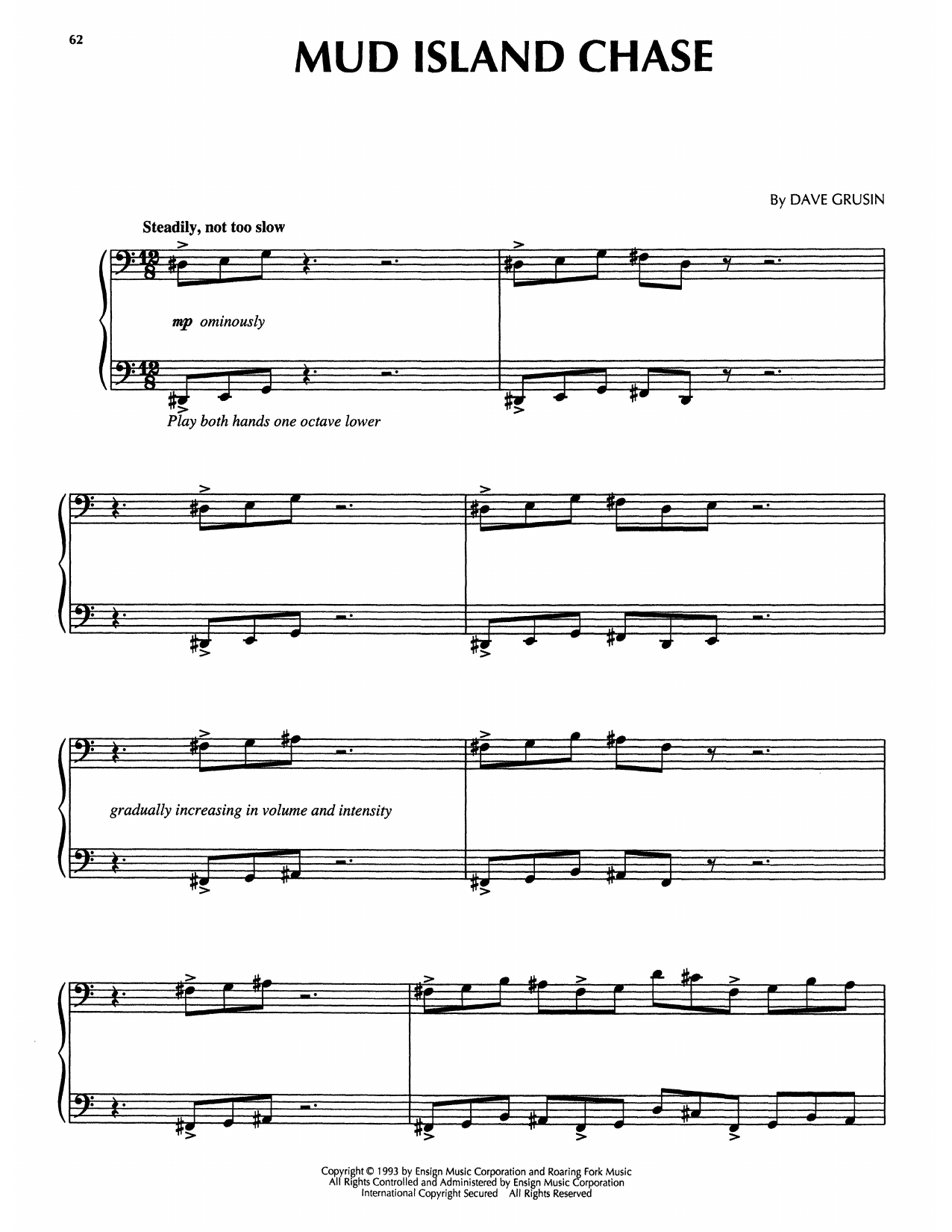 Download Dave Grusin Mud Island Chase (from The Firm) Sheet Music and learn how to play Piano Solo PDF digital score in minutes