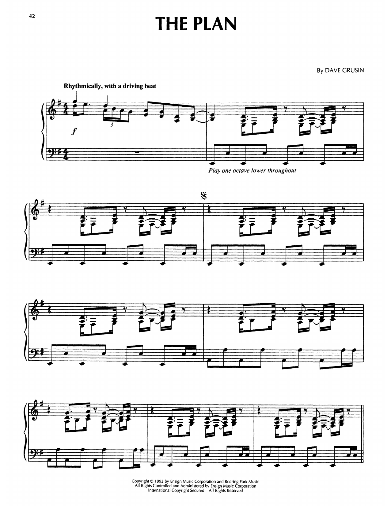 Download Dave Grusin The Plan (from The Firm) Sheet Music and learn how to play Piano Solo PDF digital score in minutes