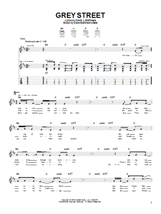 Download Dave Matthews Band Grey Street Sheet Music and learn how to play Drums Transcription PDF digital score in minutes
