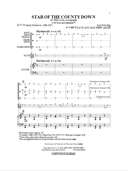 Download Dave Perry Star Of County Down Sheet Music and learn how to play Flute PDF digital score in minutes