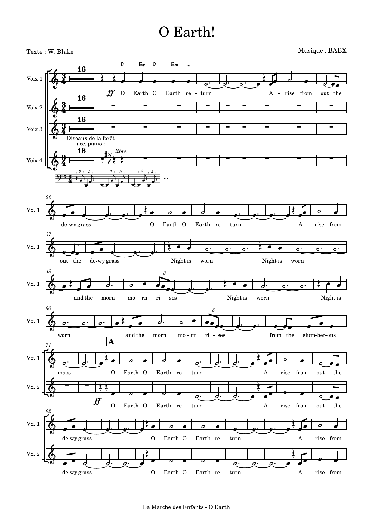 Download David Babin (Babx) O Earth! Sheet Music and learn how to play Choir PDF digital score in minutes