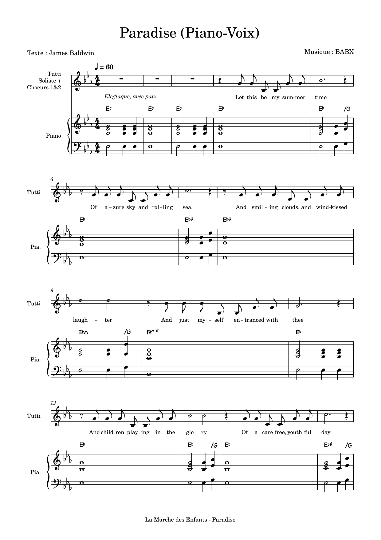 Download David Babin (Babx) Paradise Sheet Music and learn how to play Choir PDF digital score in minutes