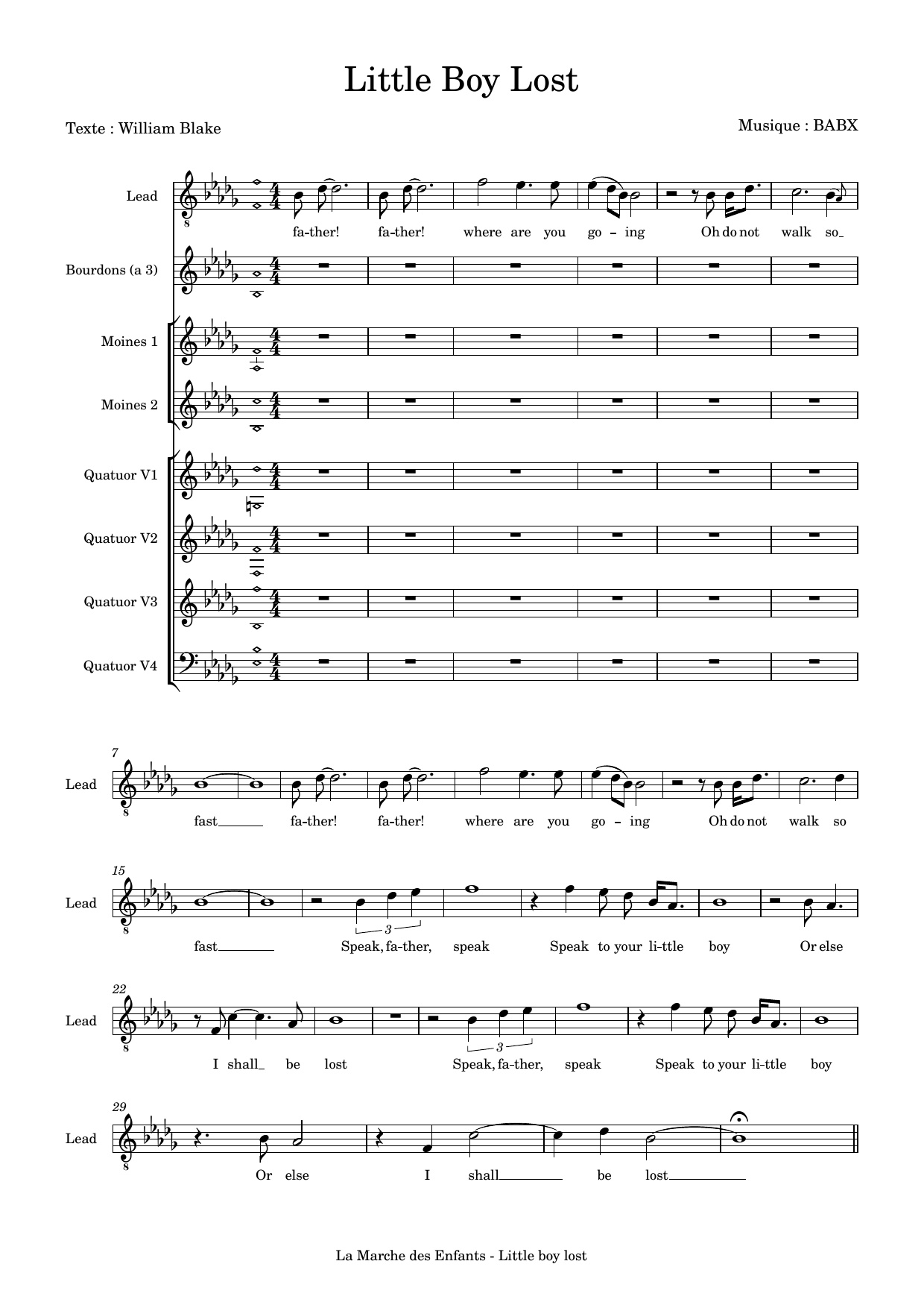 Download David Babin (Babx) The Little Boy Lost Sheet Music and learn how to play Choir PDF digital score in minutes