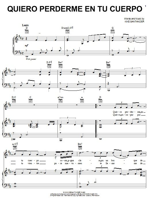 Download David Bisbal Quiero Perderme En Tu Cuerpo Sheet Music and learn how to play Piano, Vocal & Guitar (Right-Hand Melody) PDF digital score in minutes