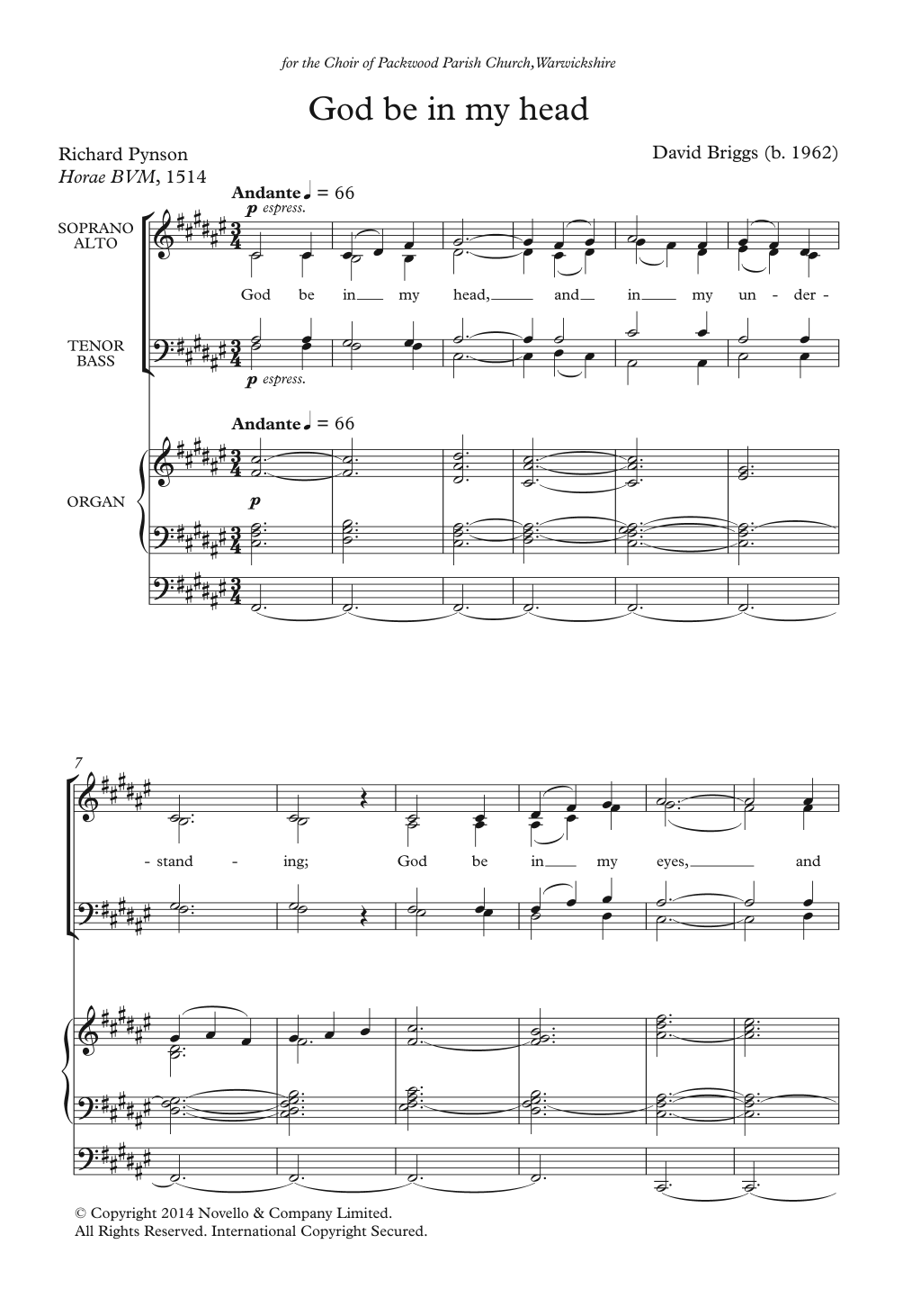 Download David Briggs God Be In My Head Sheet Music and learn how to play SATB PDF digital score in minutes