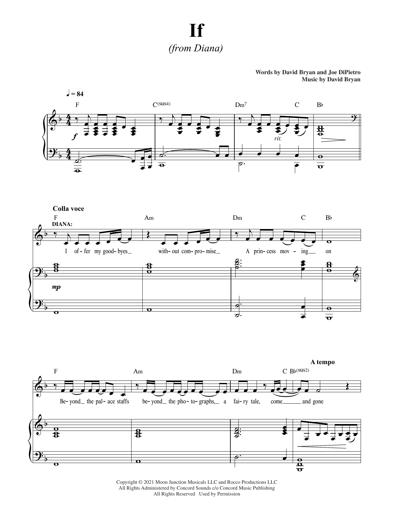 Download David Bryan & Joe DiPietro If (from Diana) Sheet Music and learn how to play Piano & Vocal PDF digital score in minutes