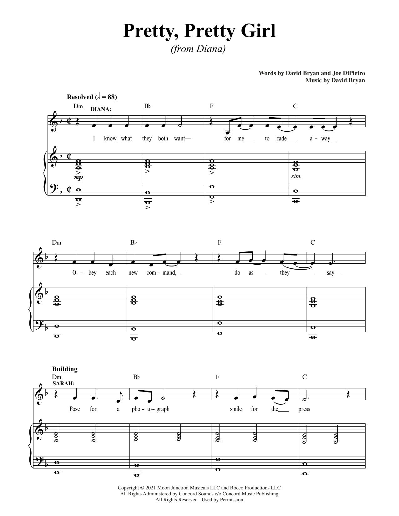 Download David Bryan & Joe DiPietro Pretty, Pretty Girl (from Diana) Sheet Music and learn how to play Piano & Vocal PDF digital score in minutes