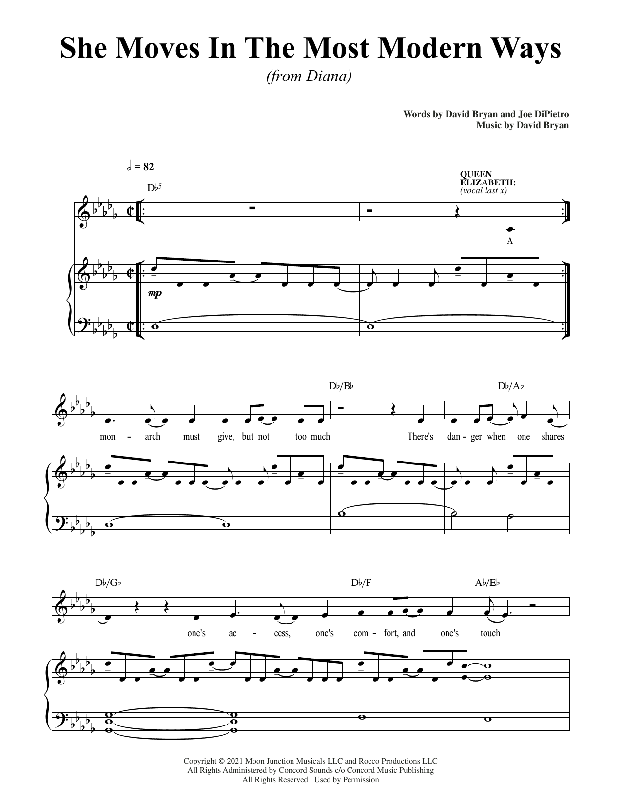 Download David Bryan & Joe DiPietro She Moves In The Most Modern Ways (from Diana) Sheet Music and learn how to play Piano & Vocal PDF digital score in minutes