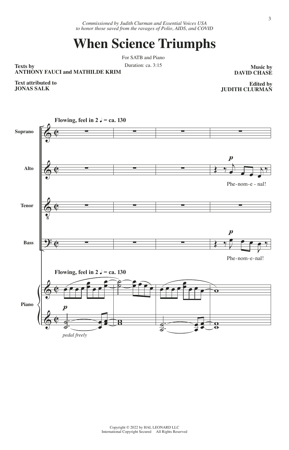 Download David Chase When Science Triumphs Sheet Music and learn how to play SATB Choir PDF digital score in minutes