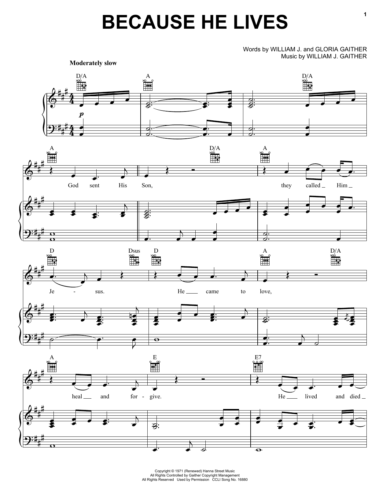 Download David Crowder Band Because He Lives Sheet Music and learn how to play Piano, Vocal & Guitar (Right-Hand Melody) PDF digital score in minutes