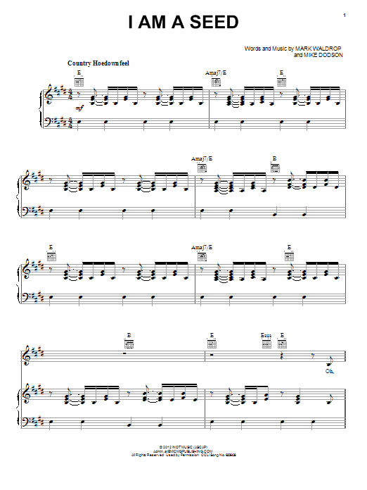 Download David Crowder Band I Am A Seed Sheet Music and learn how to play Piano, Vocal & Guitar (Right-Hand Melody) PDF digital score in minutes