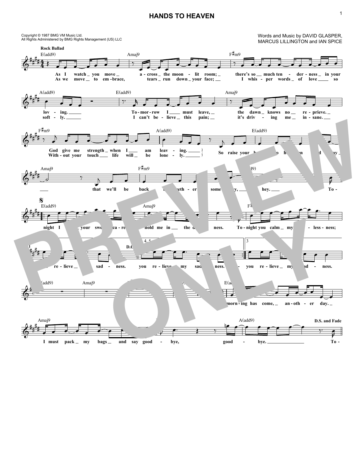 Download David Glasper Hands To Heaven Sheet Music and learn how to play Lead Sheet / Fake Book PDF digital score in minutes